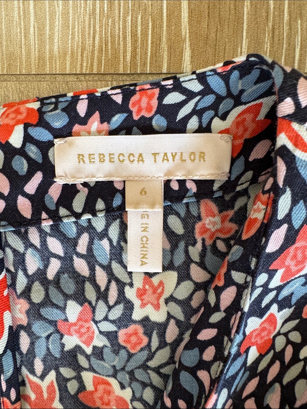 Floral V-Neck Long Sleeve Jumpsuit in Navy with Coral Accents - Picture 5 of 16